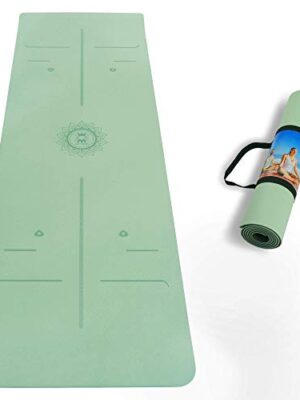 Yoga Mat Non Slip TPE Fitness Mats with Carrying Strap