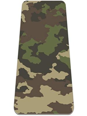 Thick Yoga Mat Non Slip Army Green Camouflage
