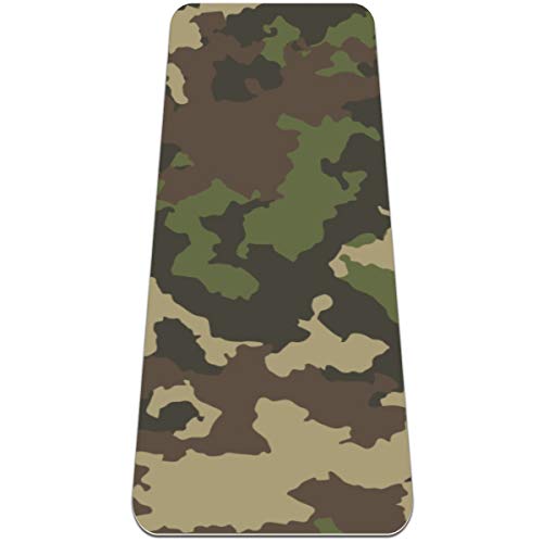 Thick Yoga Mat Non Slip Army Green Camouflage 1 Thick Yoga Mat Non Slip Army Green Camouflage
