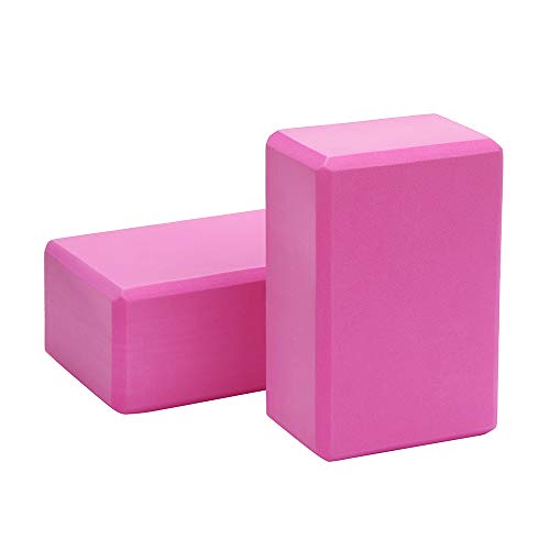 Yoga Blocks 2Pack Set for Women 9" 6" 3" High Density