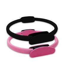 Ultra-Fit Yoga Magic Circle Body Balance Pilates Exercise Ring - Weight Loss, Body Toning, Improved Posture - Dual EVA Foam Non-Slip Design - Ideal for All Fitness Levels - 2 Pack (Pink and Black).
