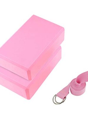 Premium Yoga Blocks, Metal D Ring Strap Yogi Set