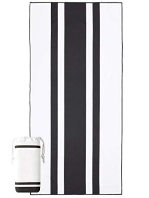 Black Microfiber Beach Towel by Laguna Beach Textile Co