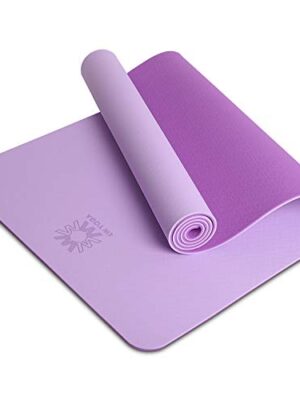 wwww Yoga Mat Eco Friendly TPE Non Slip with Carrying Strap