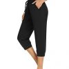 Capri Yoga Pants Drawstring Crop Joggers Sweatpants