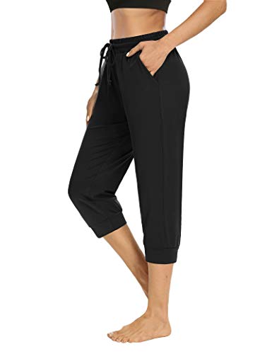 Capri Yoga Pants Drawstring Crop Joggers Sweatpants