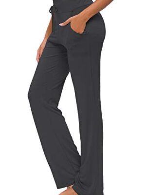 Yoga Pants with Pockets Straight-Leg Loose Comfy