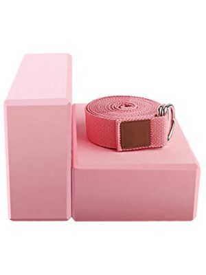 Yoga Block Set(2 Yoga Blocks Pack, 1 Yoga Strap) High Density