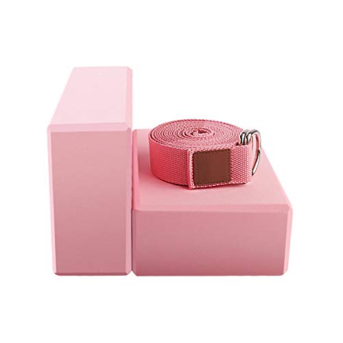 Yoga Block Set(2 Yoga Blocks Pack, 1 Yoga Strap) High Density