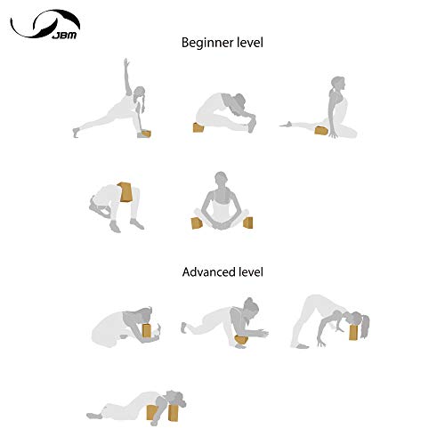 Yoga Practice: Yoga Block Plus Strap with Metal D-Ring and Cork Yoga Block