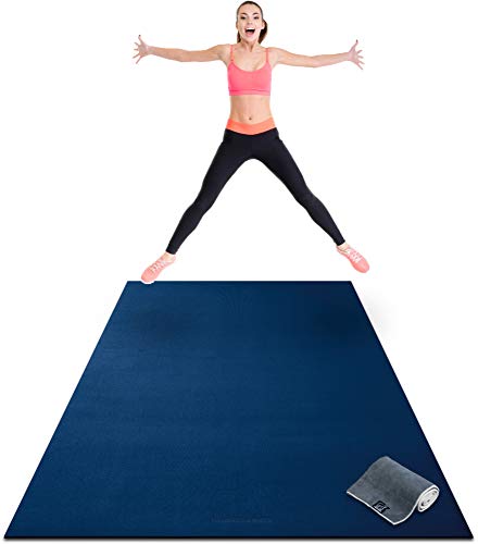 Premium Extra Large Exercise Mat - 8' x 4' x 1/4" Ultra Durable 1 Premium Extra Large Exercise Mat - 8' x 4' x 1/4" Ultra Durable