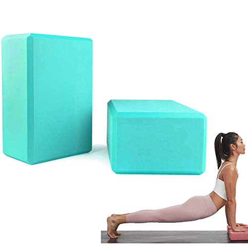 Practice with Yoga Block 2 Pack - Stability, Flexibility, and More in Light Green 1 YoTelim Yoga Block 2 Pack Soft EVA Foam Yoga Bricks