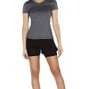 Exercise Shirts for Women: Stay Cool and Stylish in V-Neck Yoga Tops, Ideal for Gym, Running, and Fitness (Size M, Charcoal)