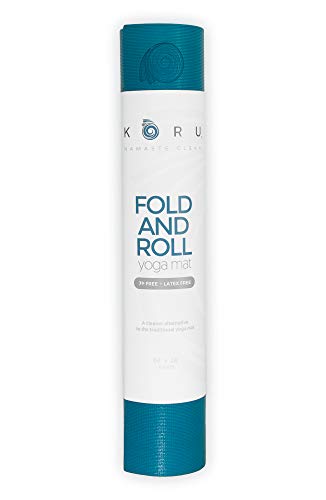 31rEMte76EL Navy Blue Koru Fold Roll Yoga Mat