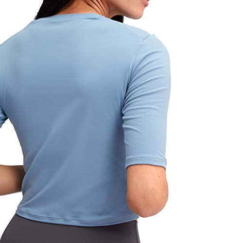 31ww8hiPUIL Lemedy Women Crop Tops Sports Workout Short Sleeve