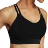 Crossback Strappy Sports Bra with Removable Cups - Light Support for Yoga and Gym