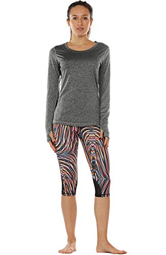 41-NiyI5P4L Workout Long Sleeve Shirts: Elevate Your Fitness in Charcoal, Ideal for Yoga, Running, and Gym (Size L)