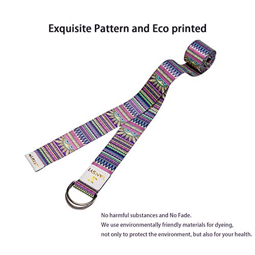 Yansyi Yoga Strap (6ft), Eco-Printed Durable Premium