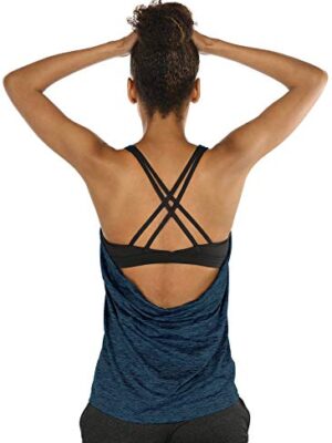 Strappy Athletic Yoga Tops, Exercise Running Gym Shirts