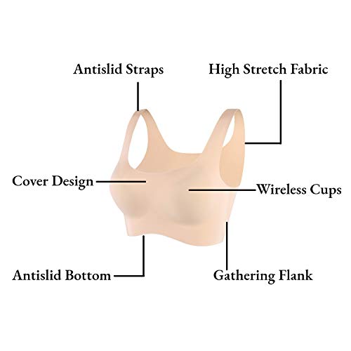 4103eWvrnNL UOTJCNR Women's Seamless Wireless Invisible Bra
