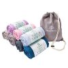 GreatBelle Yoga Towel with Storage Pouch Deep Blue