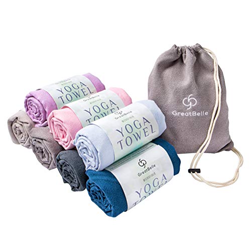 GreatBelle Yoga Towel with Storage Pouch Deep Blue