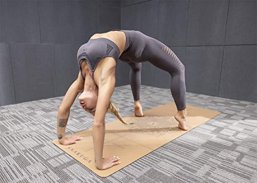 410IIA+9imL SNΛKUGΛ Cork Yoga Mat Non Slip, Longer, Wider