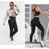 LEINIDINA Cutout High Waisted Yoga Pants with Pockets