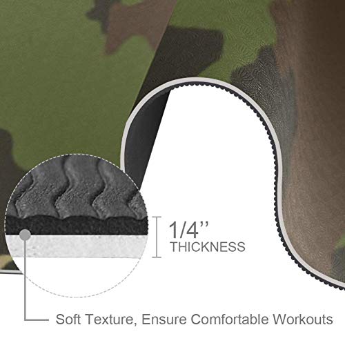 410+ptE4QAL Thick Yoga Mat Non Slip Army Green Camouflage