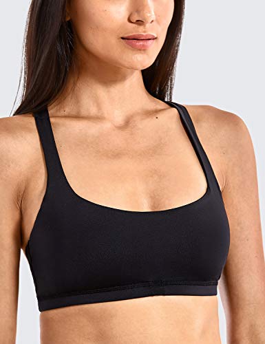 410y3EppCBL Padded Yoga Bra Tops Black Strappy Sports