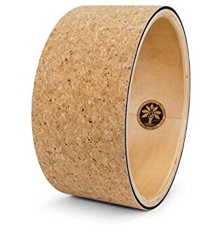 Sustainable Strength: Premium Cork Yoga Wheel - Non-Slip, Tender, Sturdy, Moisture-Resistant with Yoga Wheel Guide Included.