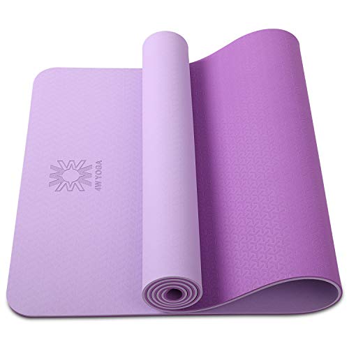 wwww Yoga Mat Eco Friendly TPE Non Slip with Carrying Strap