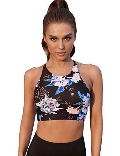 KerryKreey Womens Longline Sports Bra Strappy