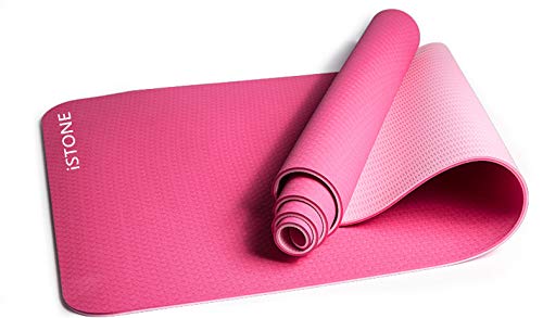 iSTONE Yoga Mat for Men, Women, Pollutant-Free TPE Material