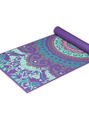 Gaiam Yoga Mat Classic Print Non Slip Exercise for All Types of Yoga