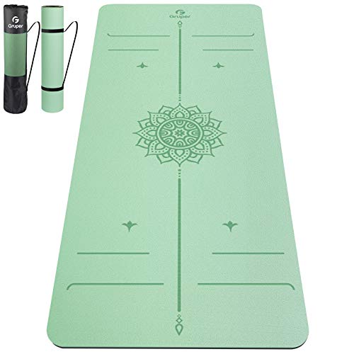 Gruper Yoga Mat Non Slip,TPE 6MM 8MM Thick Exercise Mat