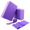DINAPENTS Yoga Blocks 2 Pack and Yoga Strap Set with Yoga Elastic Resistance Bands, Yoga Blocks Set Stretch Strap for Yoga Beginner, Yoga Starter Kit for Women