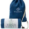 GreatBelle Yoga Towel with Storage Pouch Deep Blue