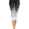 COOLOMG Ladies's Leggings + Headband 3/4 Yoga Capris Workout Pants