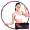 Get Fit and Have Fun: The Hoola Hoop for Adults and Kids - Weight Loss, Detachable and Adjustable Fitness Circle, Soft Yoga Ring, Premium Quality Home Gym Exercise Tool, Weighted 1 kg (2.2lbs) in Pink.