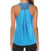 YAnGSale Women Workout Tops Mesh Racerback Tank Yoga Shirts