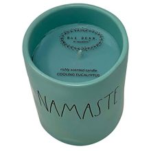 RAE Dunn "Namaste" Yoga Candle, Cooling Eucalyptus Scented