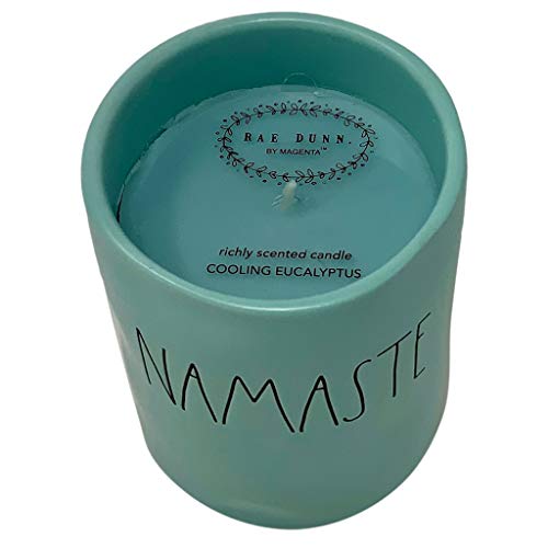 RAE Dunn "Namaste" Yoga Candle, Cooling Eucalyptus Scented
