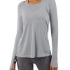 Bestisun Womens Long Sleeve Yoga Tops Workout Shirts
