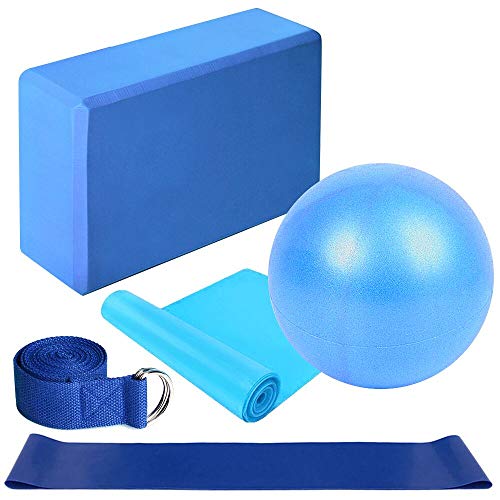Lixada Yoga Ball Chair 5Pcs Yoga Equipment Set