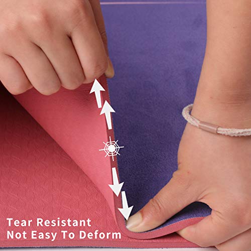 418wa3IilNL WWWW 4W Suede TPE Yoga Mat, Eco Friendly Non Slip