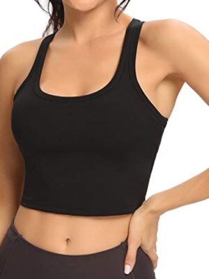 Lemedy Women Racerback Sports Bra Removable