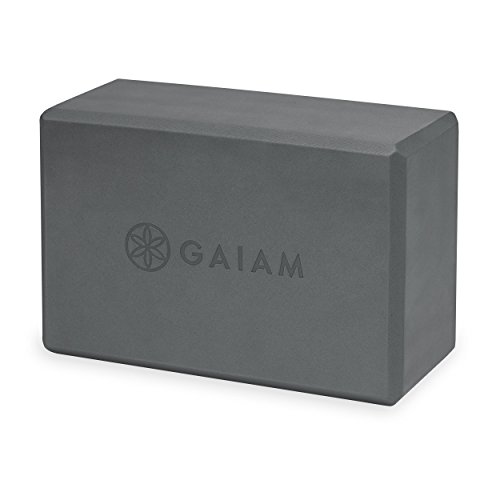 Gaiam Yoga Block + Yoga Strap Set, Grey