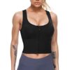Women Zip Front Sports Bras Longline Fitness