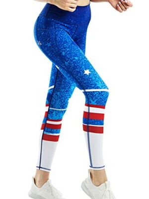 Yoga Pants Captain America Printed Leggings with Side Pockets